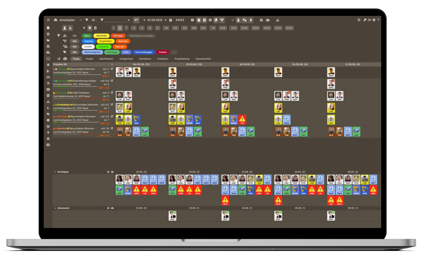 Vanillaplan Software auf Laptop