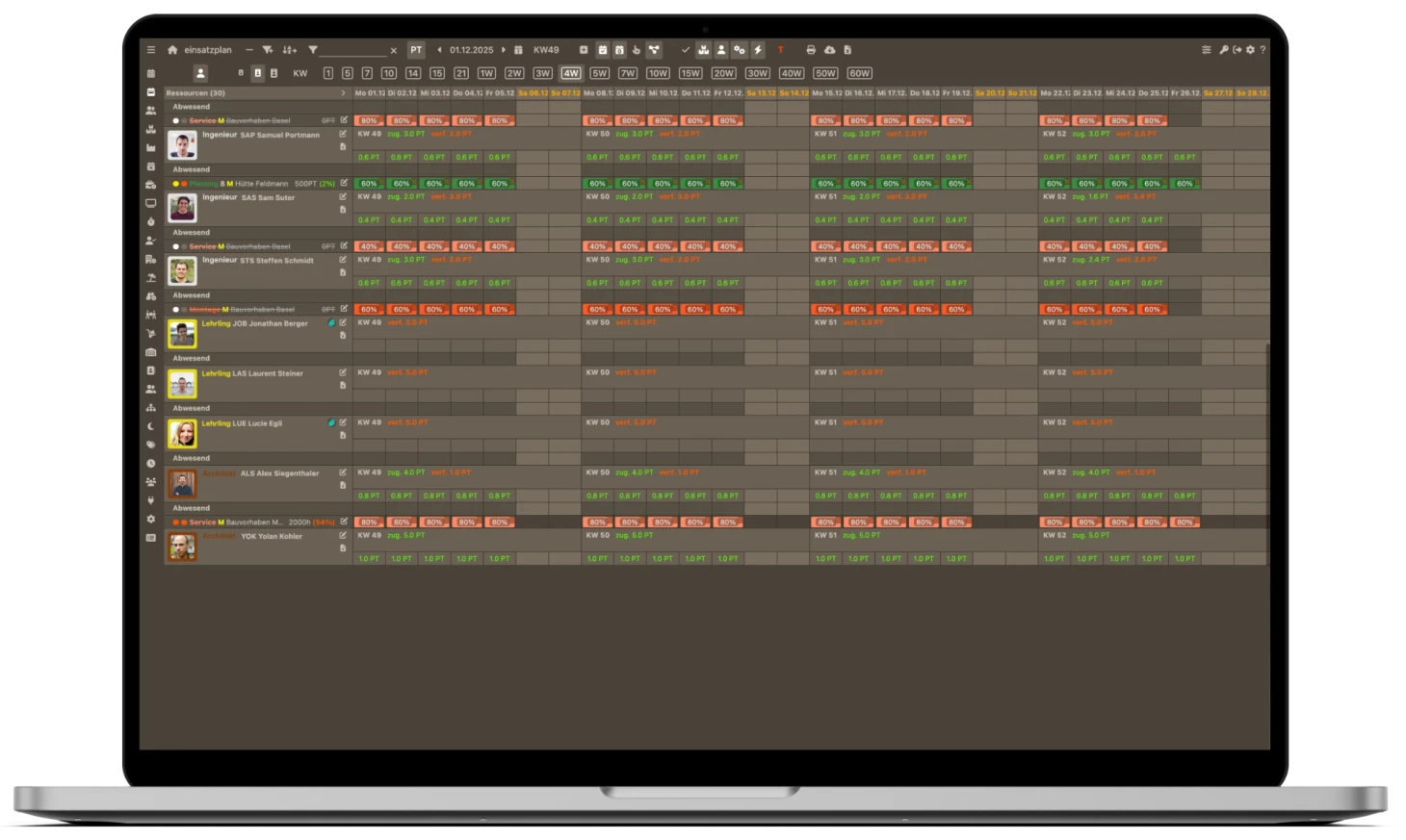 Vanillaplan software on a laptop